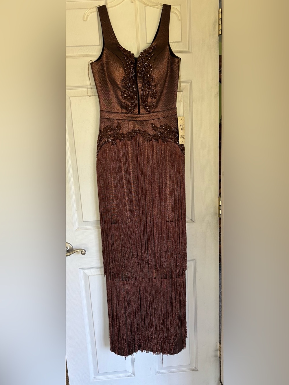 Brown Fringe Maxi dress